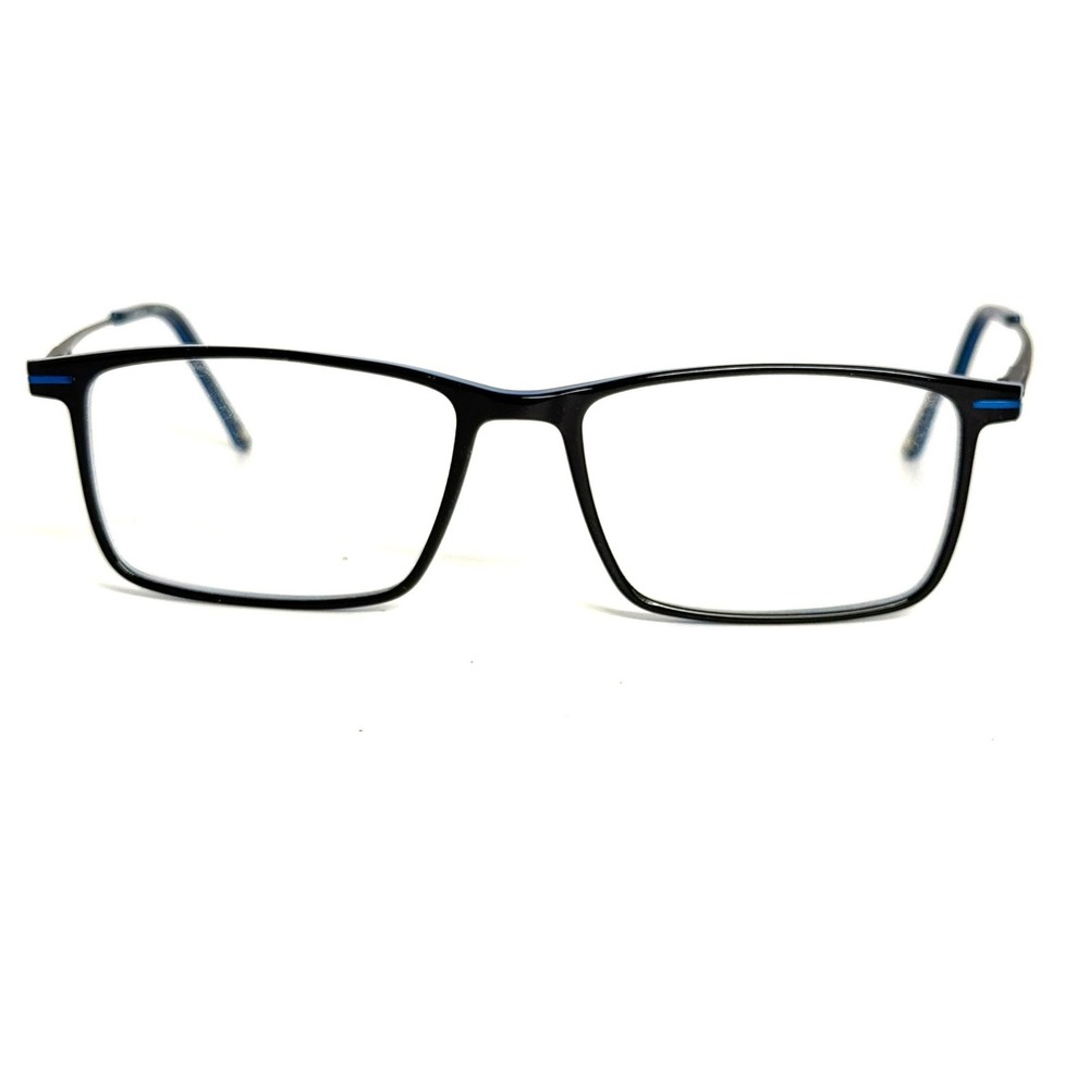 Bulova Boulder Eyeglasses Frames Black Blue Rectangular 54-17-140 Mens Womens